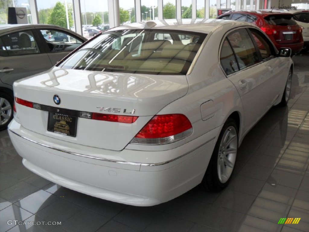 2003 7 Series 745Li Sedan - Alpine White / Dark Beige/Beige III photo #2