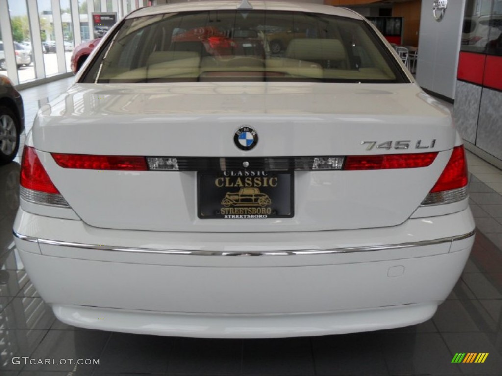 2003 7 Series 745Li Sedan - Alpine White / Dark Beige/Beige III photo #4