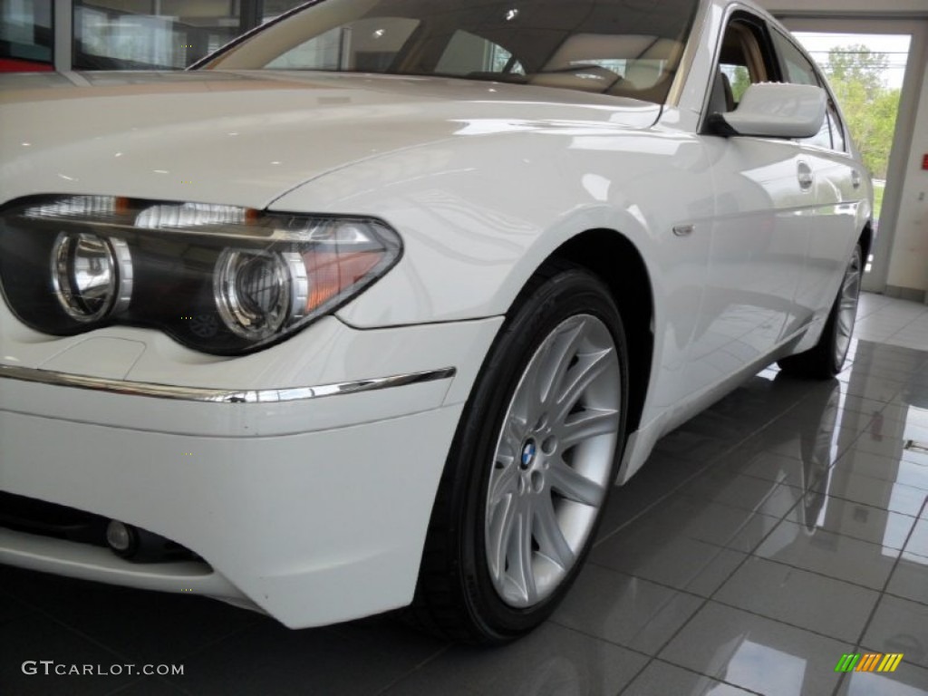 2003 7 Series 745Li Sedan - Alpine White / Dark Beige/Beige III photo #7