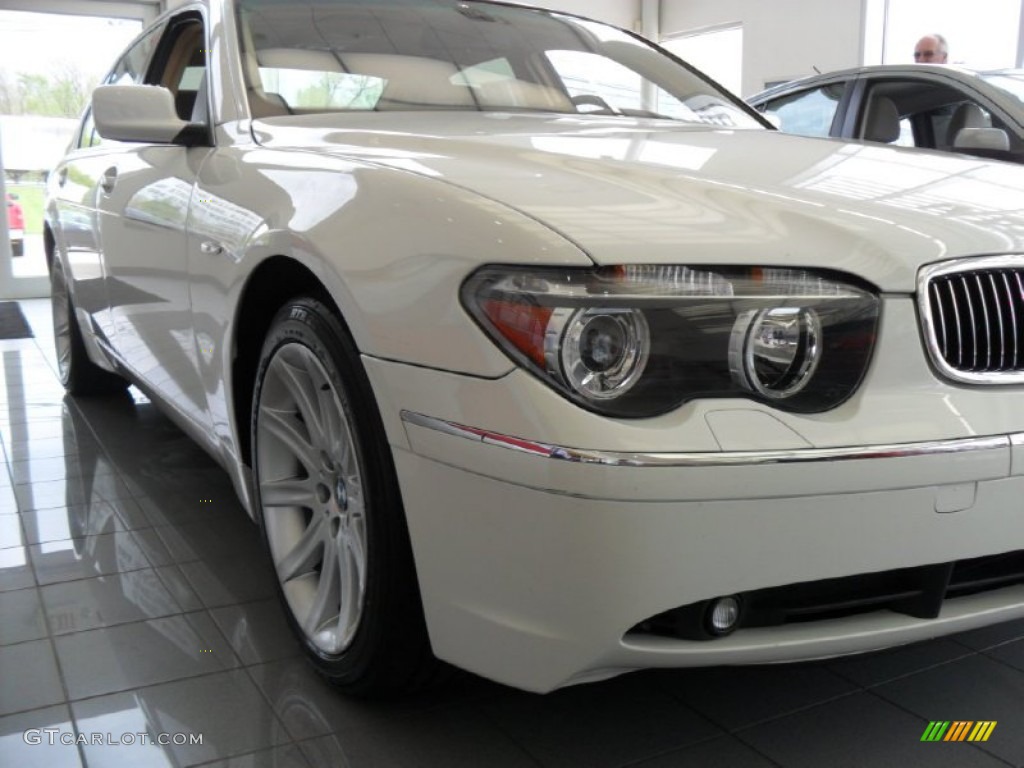 2003 7 Series 745Li Sedan - Alpine White / Dark Beige/Beige III photo #8