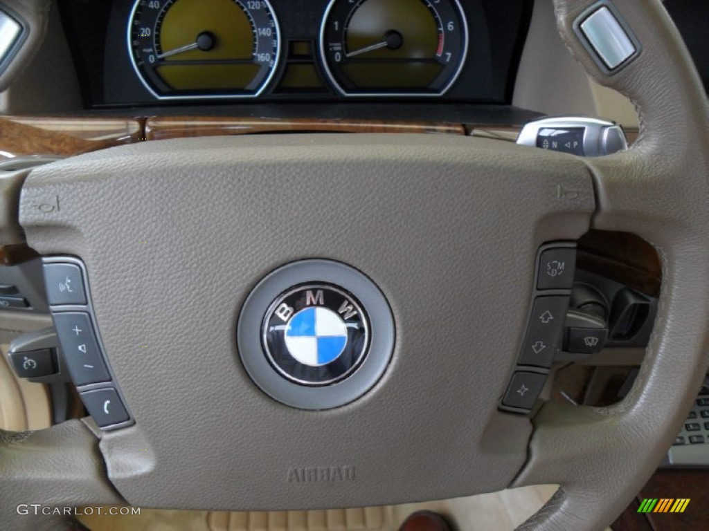 2003 7 Series 745Li Sedan - Alpine White / Dark Beige/Beige III photo #27