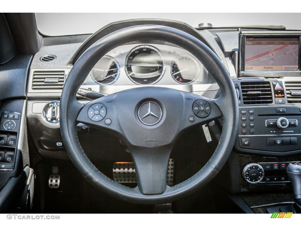 2008 Mercedes-Benz C 350 Sport Black Steering Wheel Photo #81025344