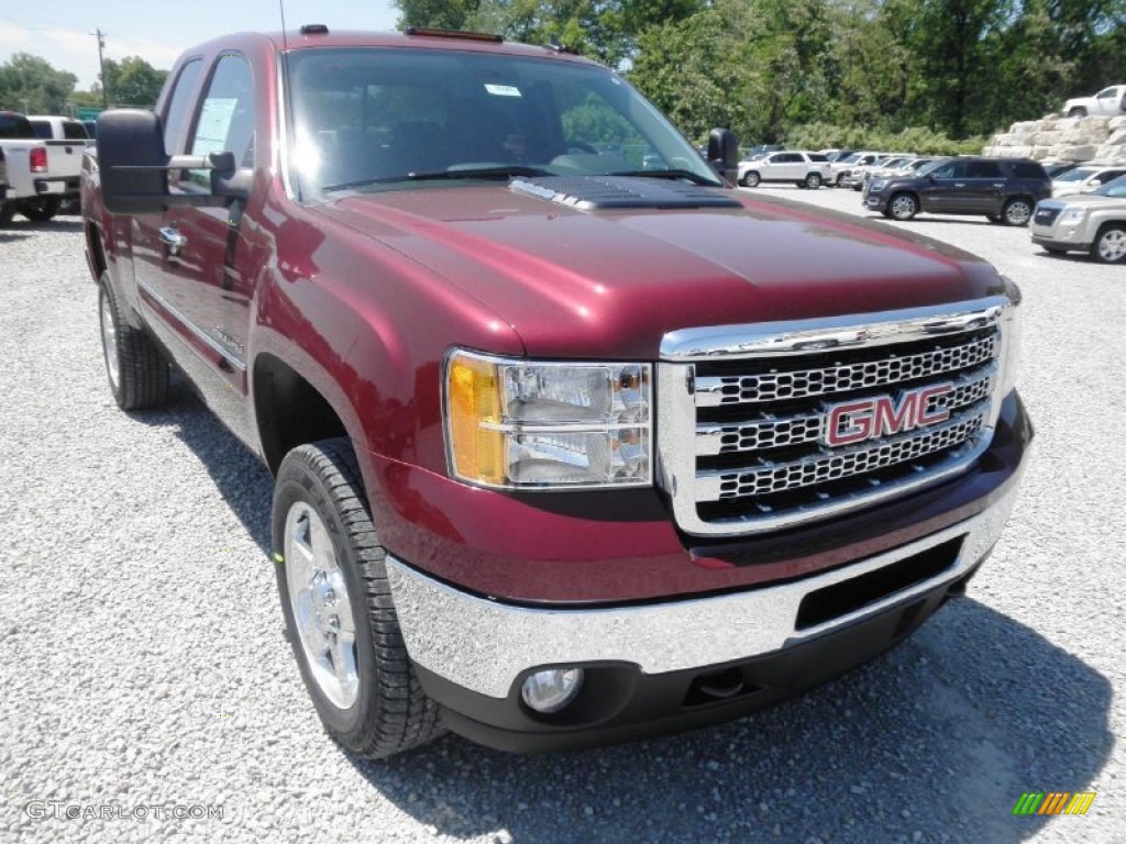 Sonoma Red Metallic 2013 GMC Sierra 2500HD SLE Extended Cab 4x4 Exterior Photo #81029803