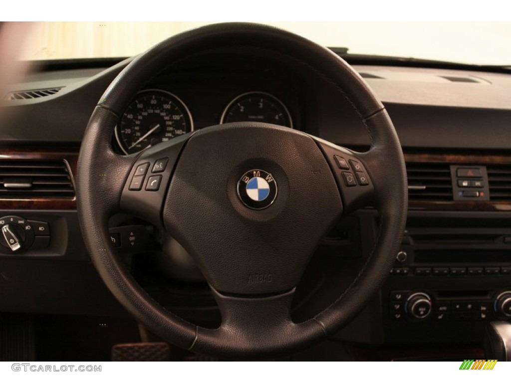 2011 BMW 3 Series 335d Sedan Black Steering Wheel Photo #81030312