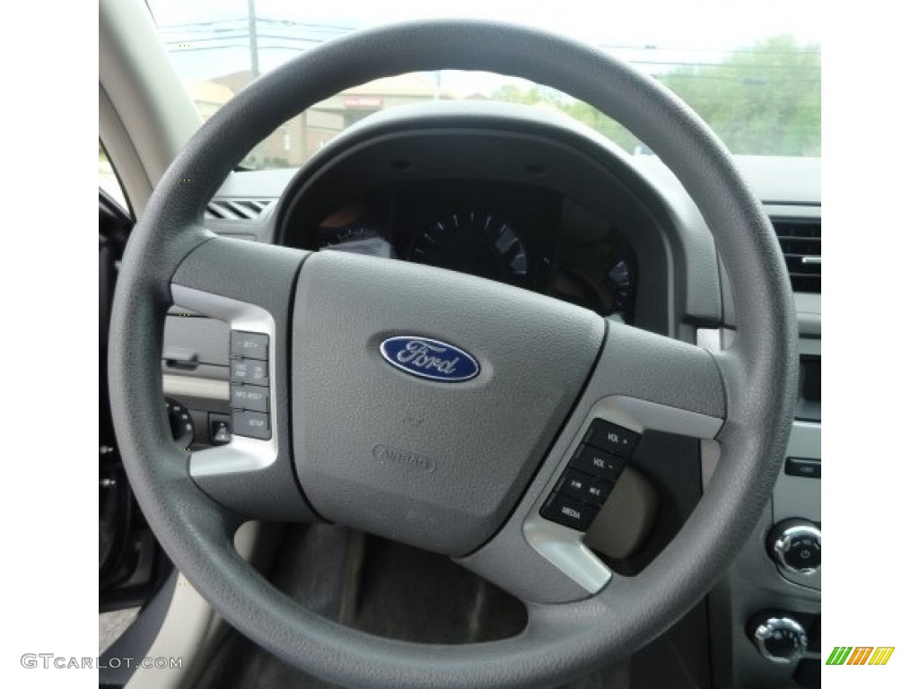2011 Ford Fusion SE Medium Light Stone Steering Wheel Photo #81030786
