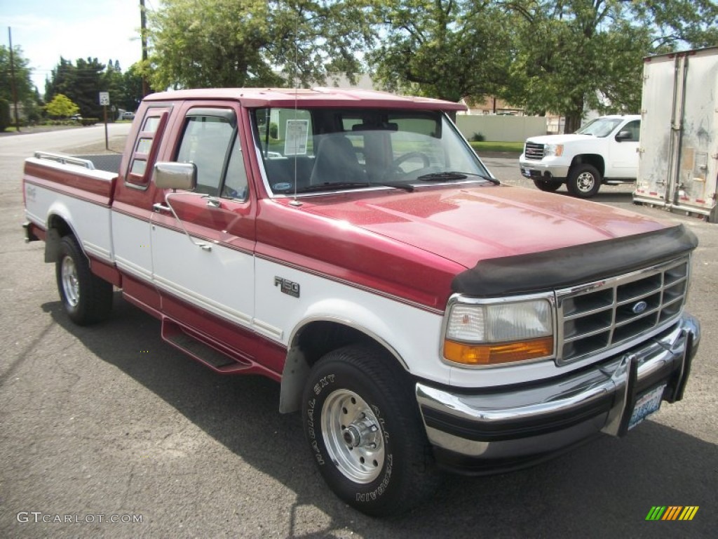 Electric Currant Red Pearl 1995 Ford F150 XLT Extended Cab 4x4 Exterior Photo #81031500