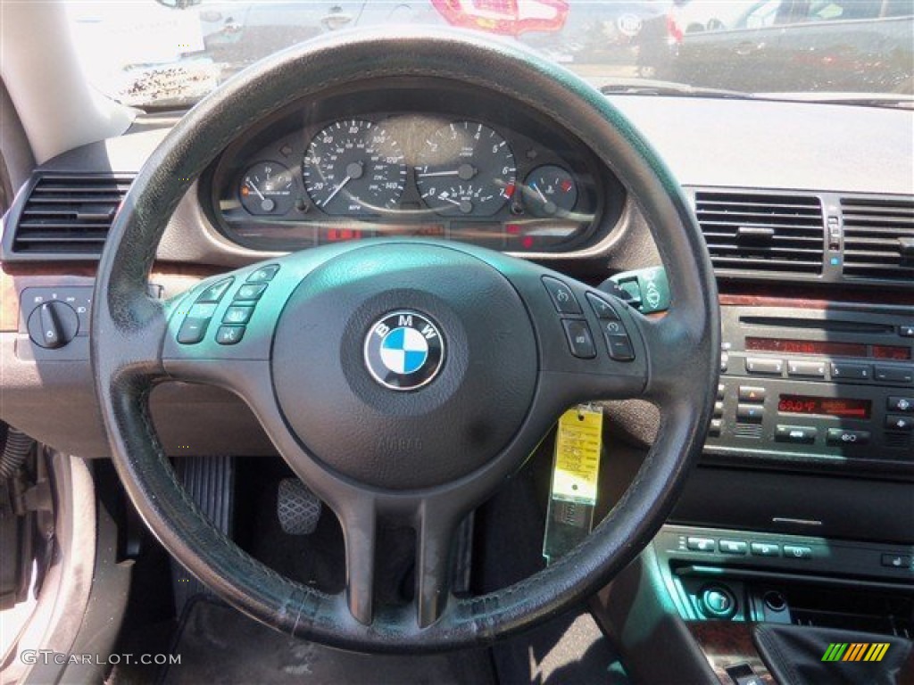 2005 BMW 3 Series 325i Coupe Black Steering Wheel Photo #81034406