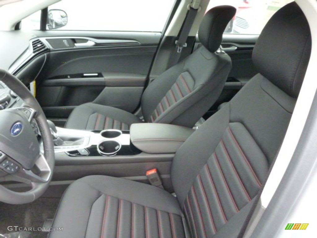 2013 Fusion SE 1.6 EcoBoost - Ingot Silver Metallic / SE Appearance Package Charcoal Black/Red Stitching photo #8