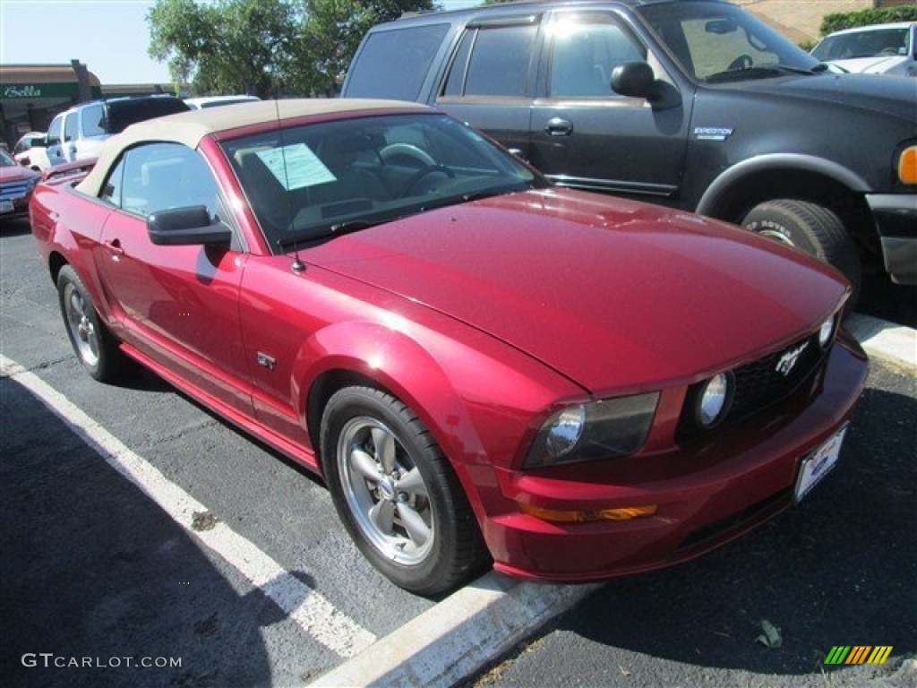 2005 Mustang GT Premium Convertible - Redfire Metallic / Medium Parchment photo #1