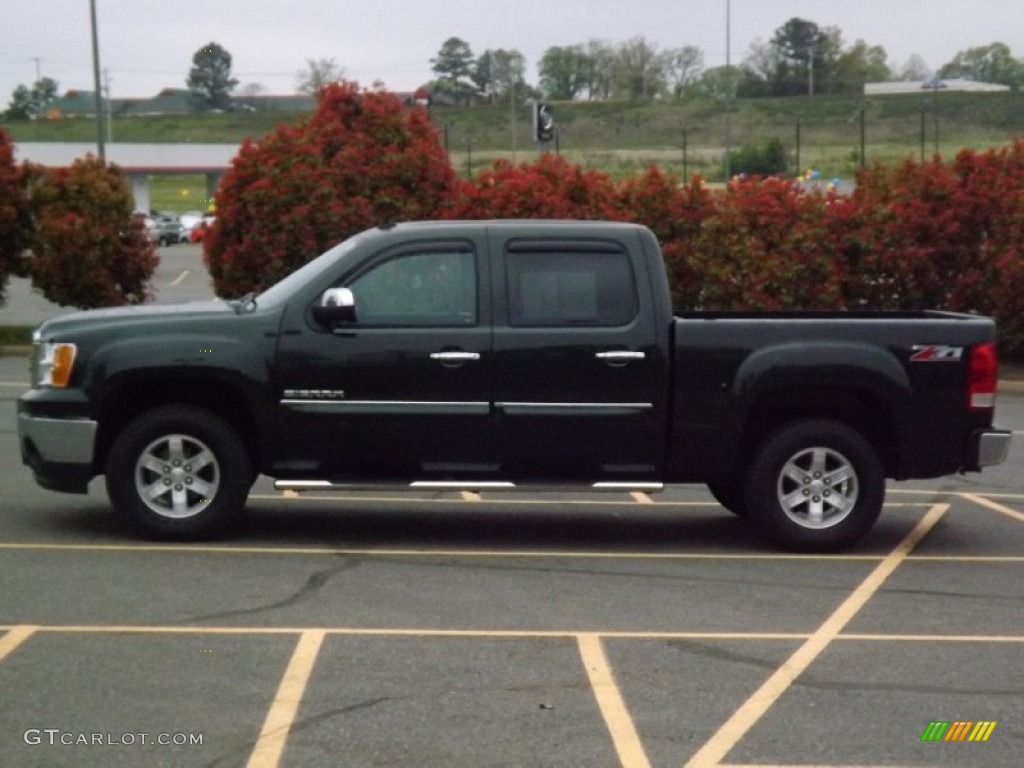 2013 Sierra 1500 SLE Crew Cab 4x4 - Mineral Green Metallic / Ebony photo #2