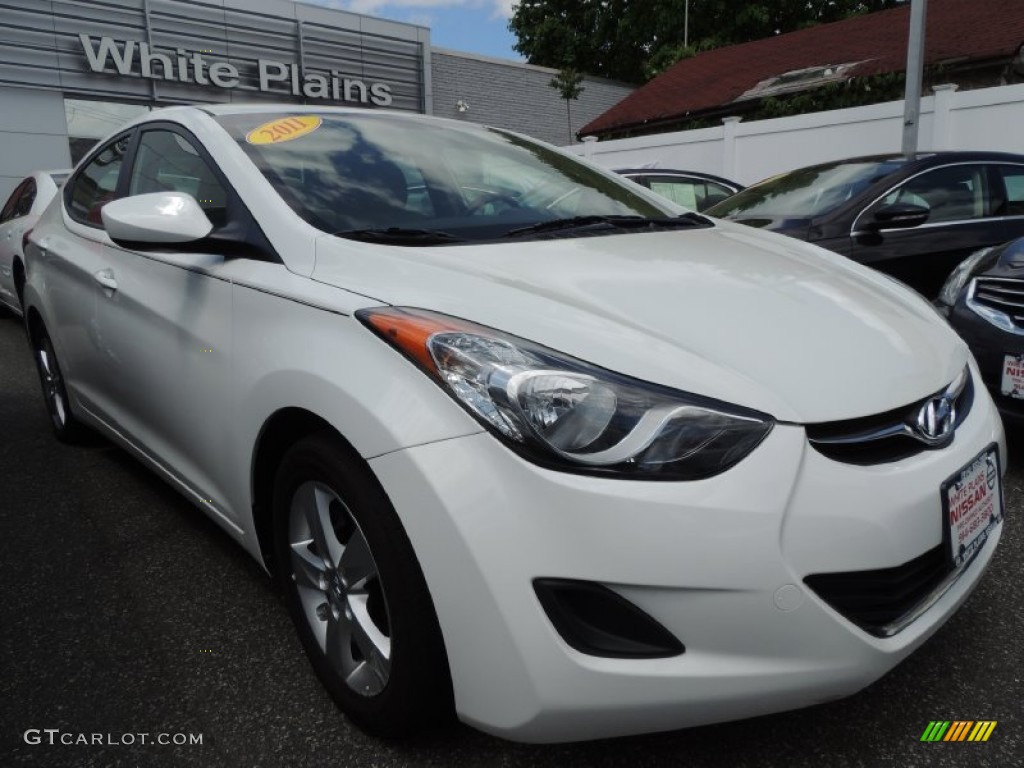 2011 Elantra GLS - Pearl White / Beige photo #2