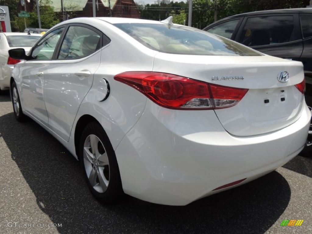 2011 Elantra GLS - Pearl White / Beige photo #3