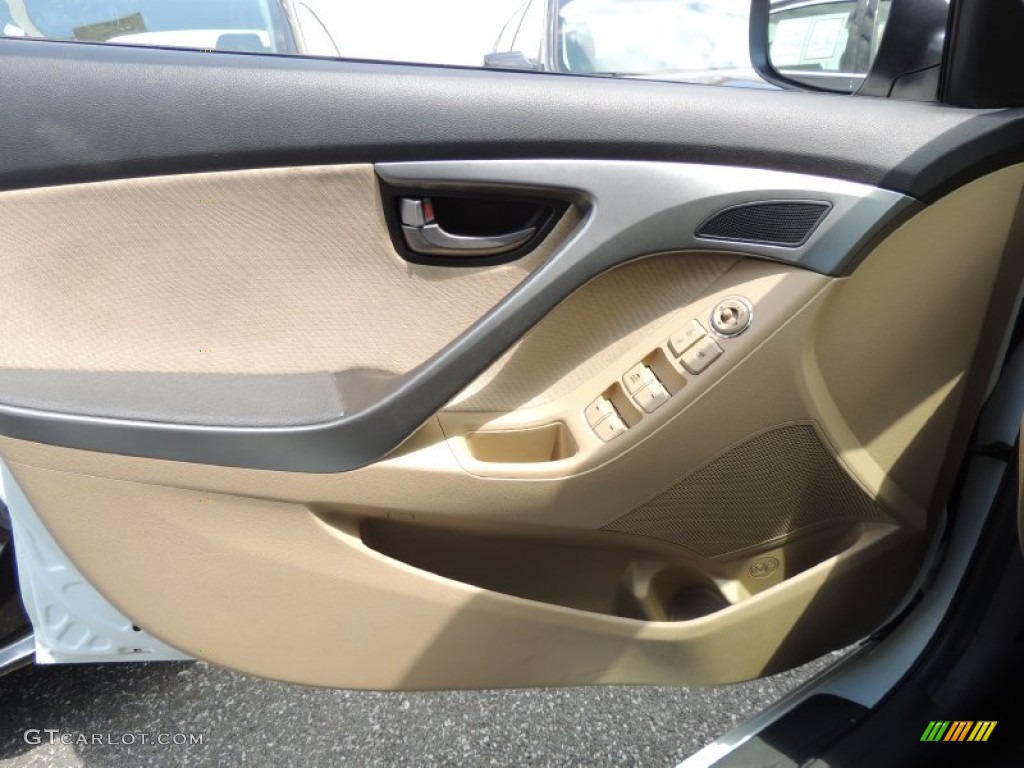 2011 Elantra GLS - Pearl White / Beige photo #5