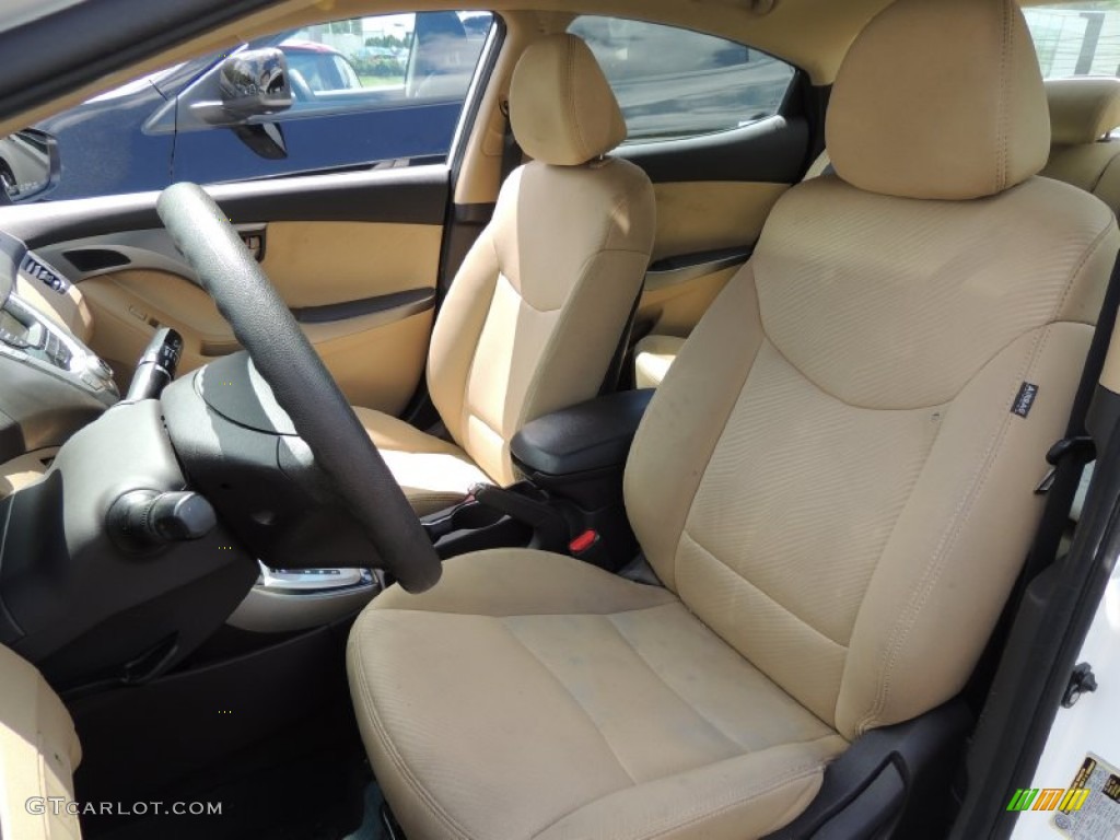 2011 Elantra GLS - Pearl White / Beige photo #6