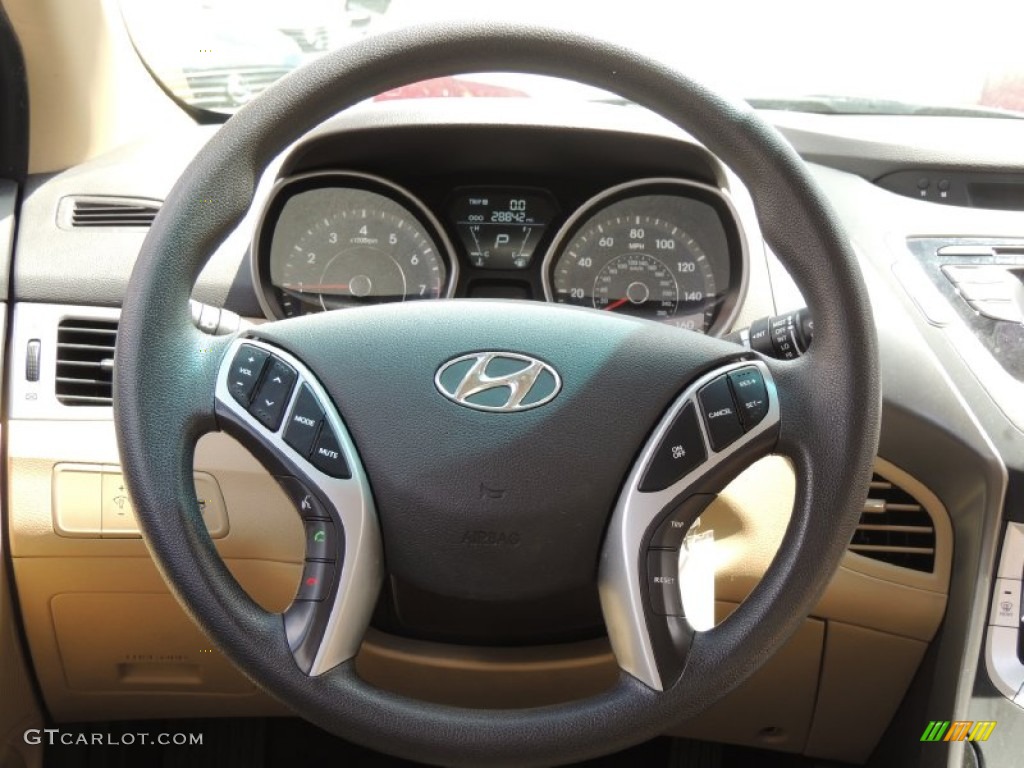 2011 Elantra GLS - Pearl White / Beige photo #11