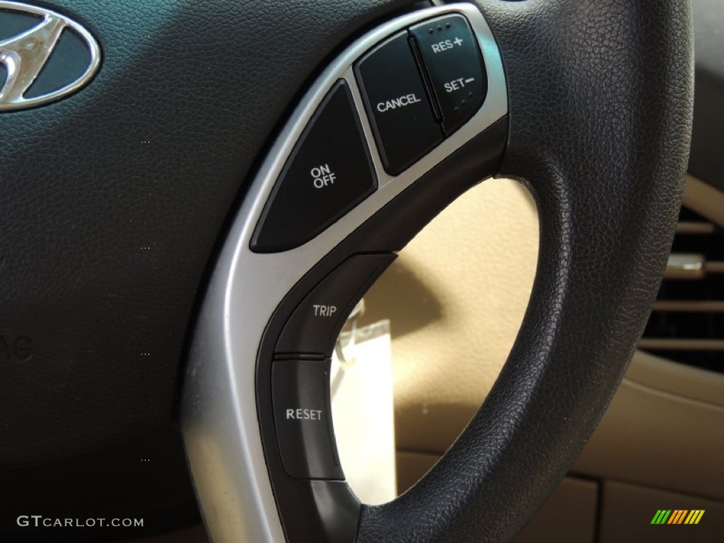 2011 Elantra GLS - Pearl White / Beige photo #13