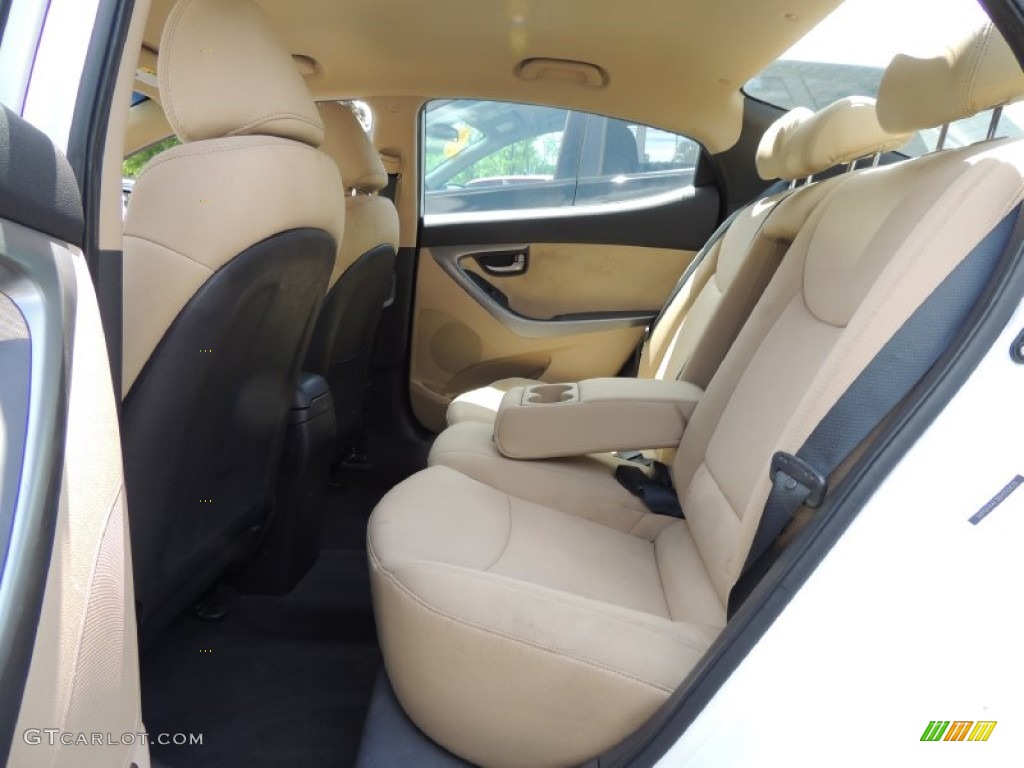 2011 Elantra GLS - Pearl White / Beige photo #14