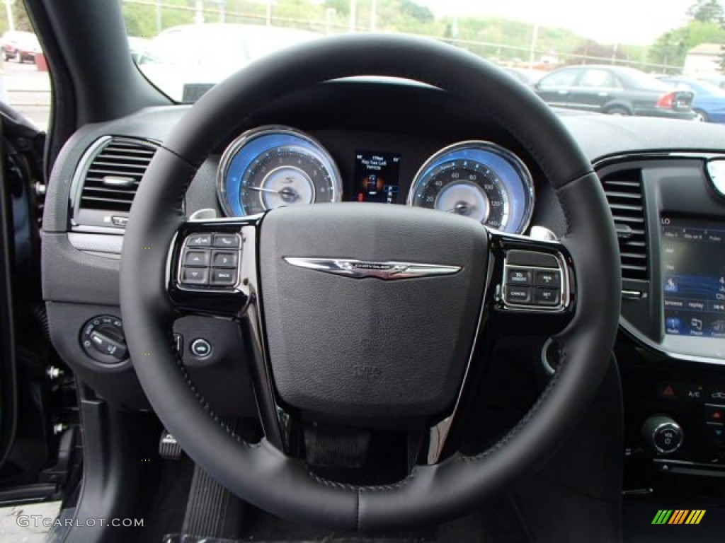 2013 Chrysler 300 S V6 AWD Black Steering Wheel Photo #81041790