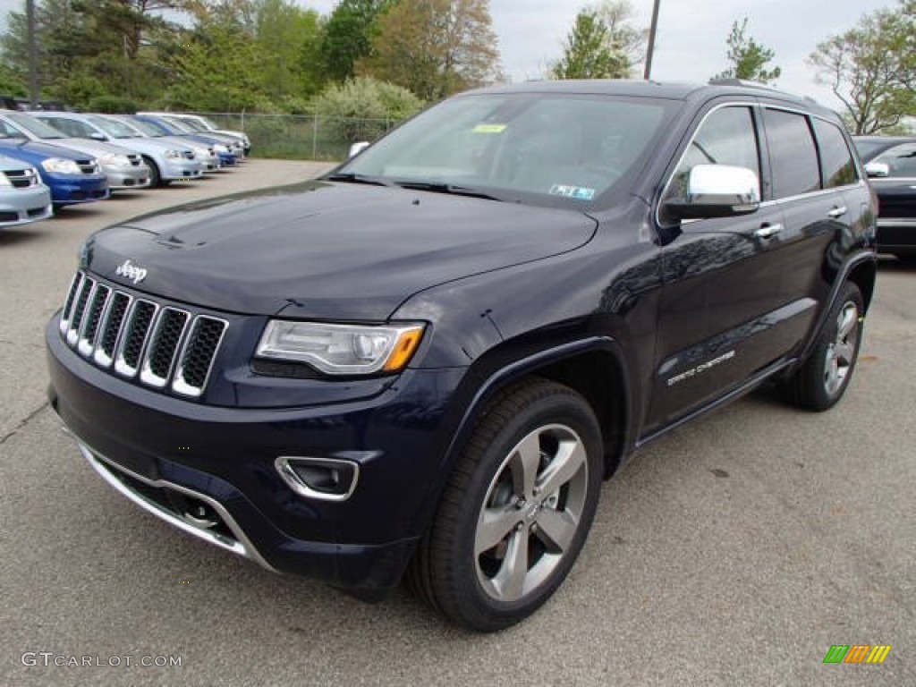 2014 Grand Cherokee Overland 4x4 - True Blue Pearl / Overland Nepal Jeep Brown Light Frost photo #2