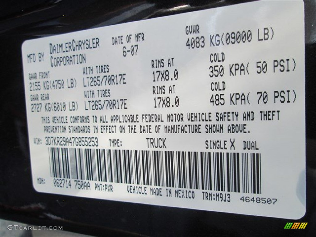 2007 Ram 2500 SLT Mega Cab - Brilliant Black / Medium Slate Gray photo #16