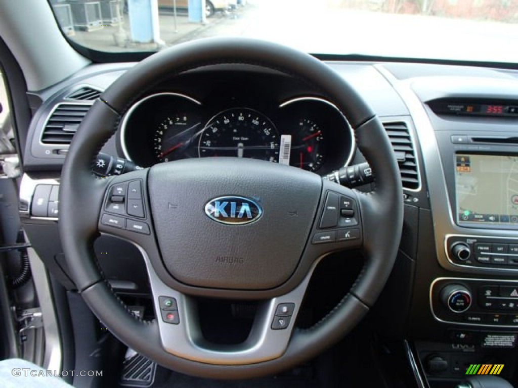 2014 Kia Sorento EX V6 AWD Black Steering Wheel Photo #81046053
