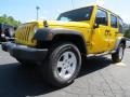 2011 Detonator Yellow Jeep Wrangler Unlimited Sport 4x4  photo #3