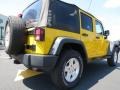 2011 Detonator Yellow Jeep Wrangler Unlimited Sport 4x4  photo #7