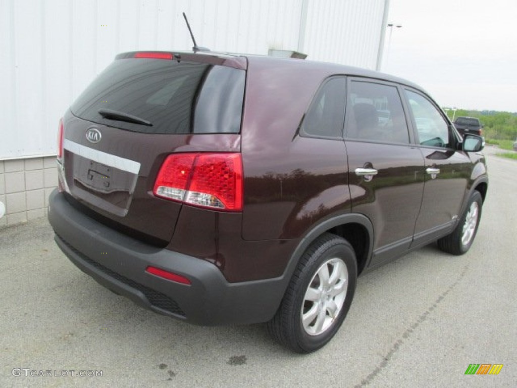 2011 Sorento LX AWD - Dark Cherry / Beige photo #9