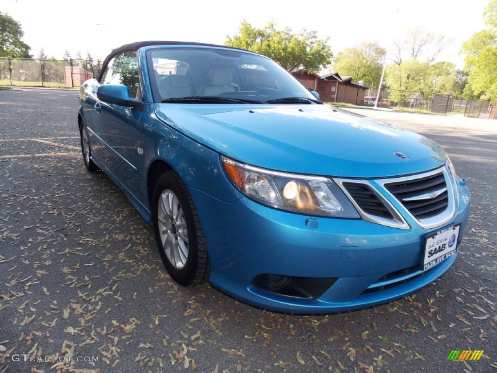 2008 9-3 2.0T Convertible - Electric Blue Metallic / Parchment photo #7