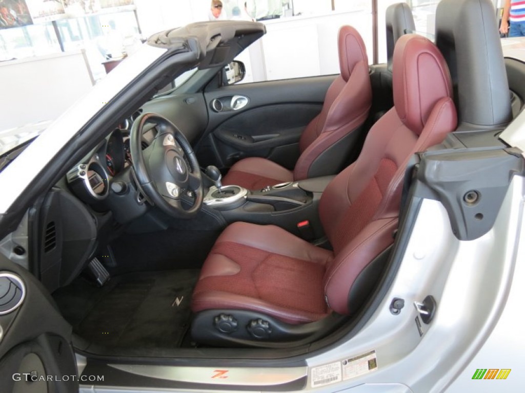 Wine Leather Interior 2010 Nissan 370Z Touring Roadster Photo #81053658