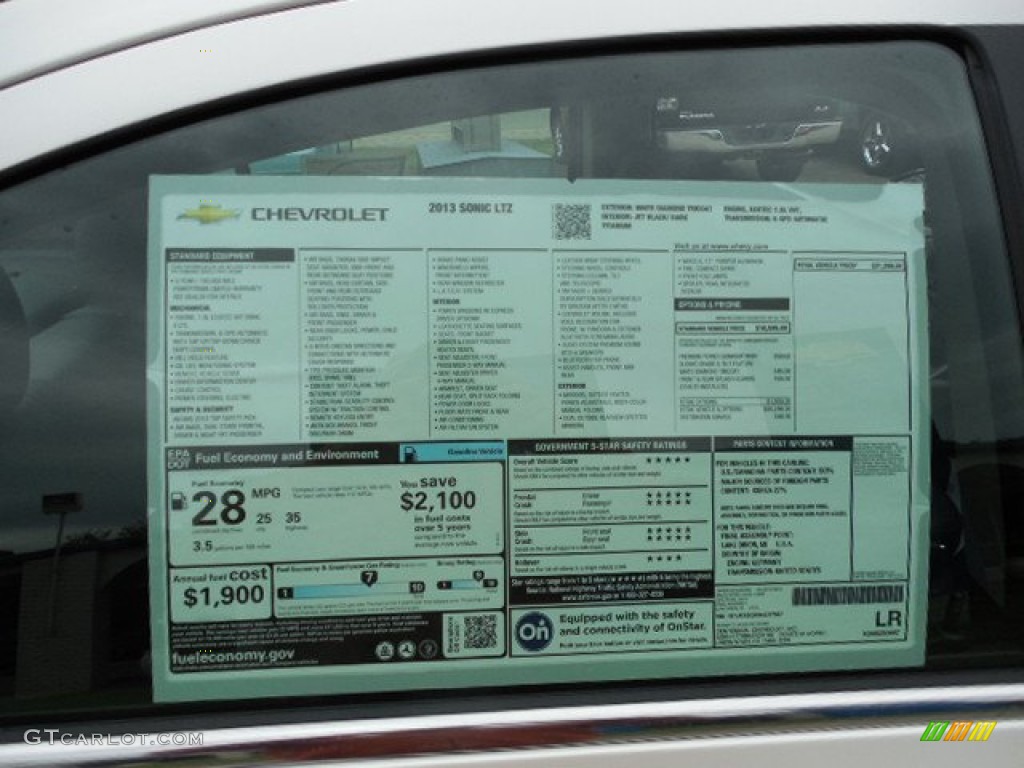 2013 Chevrolet Sonic LTZ Sedan Window Sticker Photos