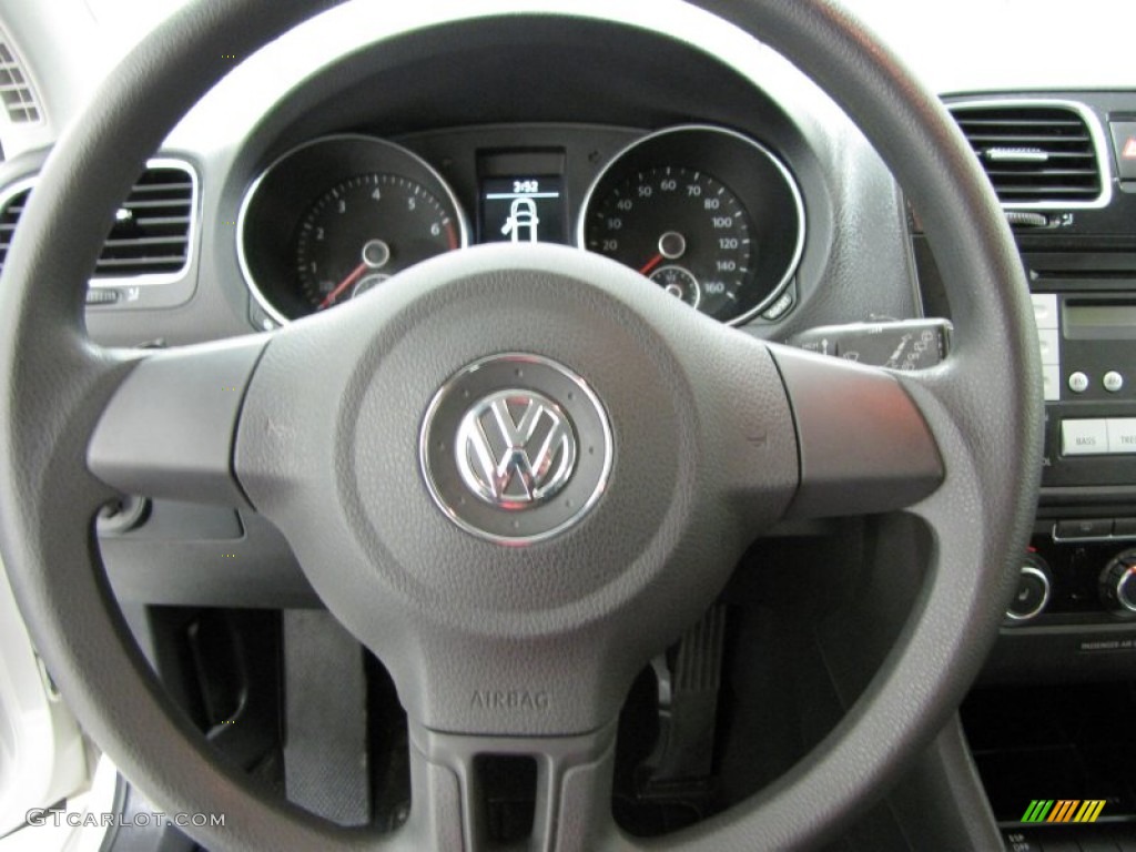 2010 Volkswagen Golf 2 Door Titan Black Steering Wheel Photo #81060052