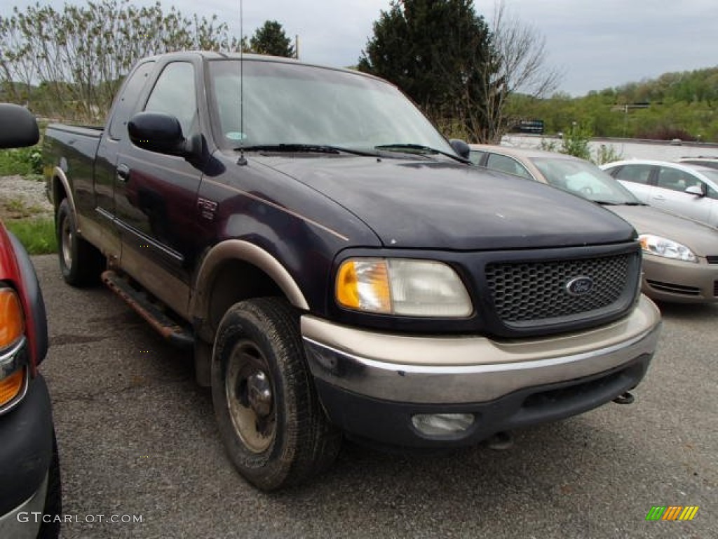 2000 F150 Lariat Extended Cab 4x4 - Deep Wedgewood Blue Metallic / Medium Parchment photo #1