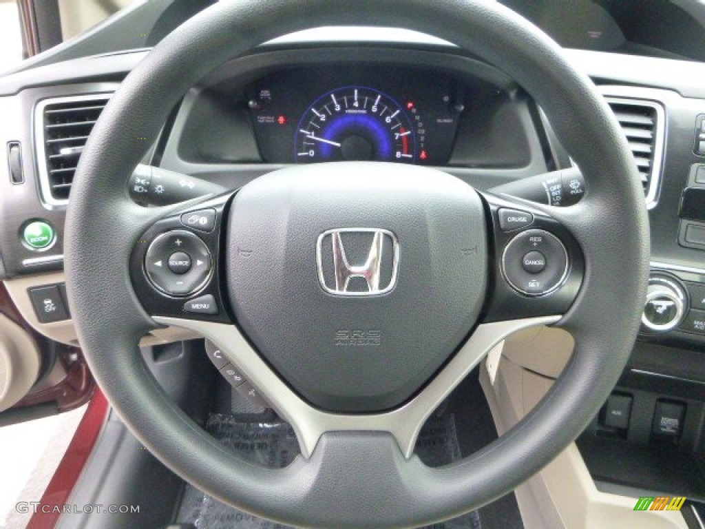 2013 Civic LX Sedan - Crimson Red Pearl / Beige photo #17