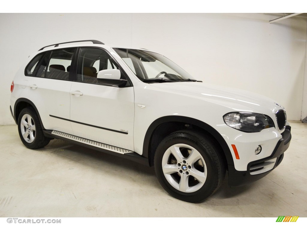 2008 X5 3.0si - Alpine White / Saddle Brown photo #2
