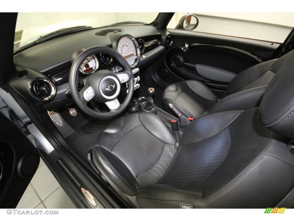 Punch Carbon Black Leather Interior 2009 Mini Cooper John Cooper Works Hardtop Photo #81074394