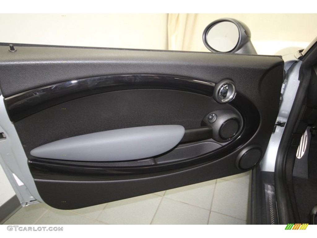 2009 Mini Cooper John Cooper Works Hardtop Punch Carbon Black Leather Door Panel Photo #81074400