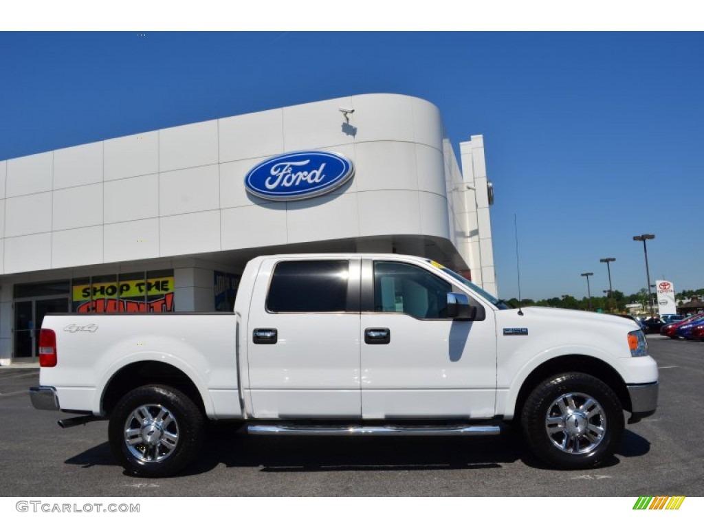 2006 F150 Lariat SuperCrew 4x4 - Oxford White / Black photo #2