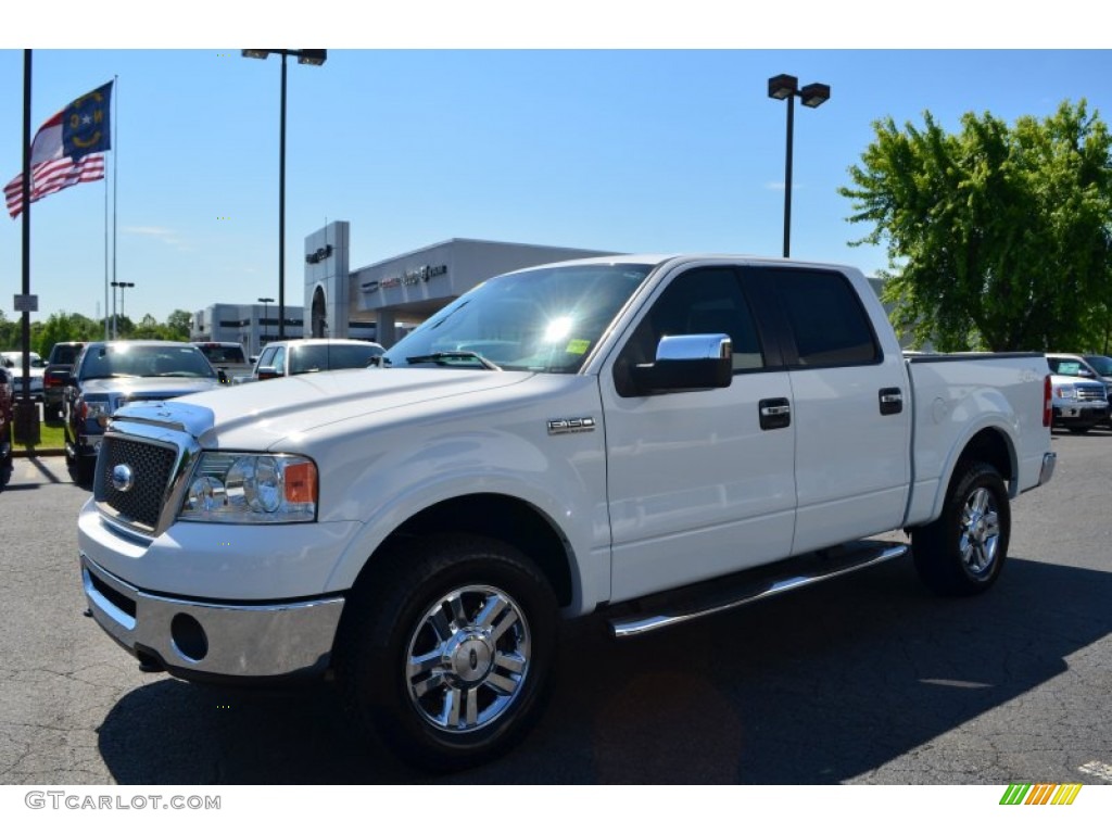 2006 F150 Lariat SuperCrew 4x4 - Oxford White / Black photo #6