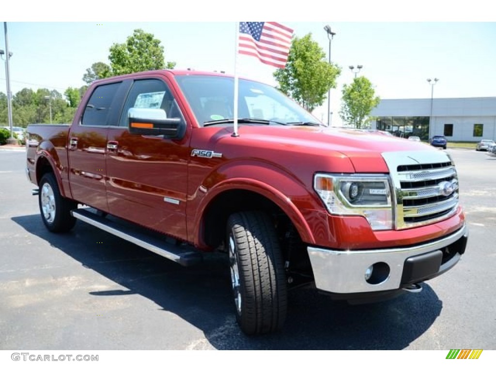 2013 F150 XLT SuperCrew 4x4 - Ruby Red Metallic / Adobe photo #3