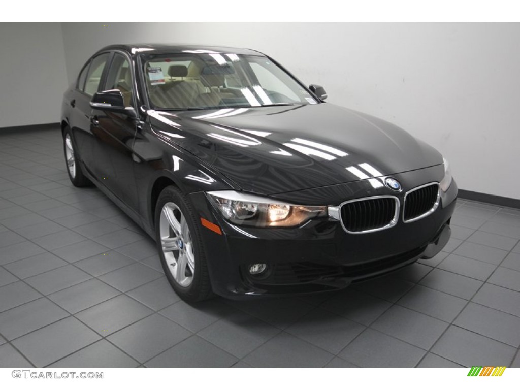 2013 3 Series 328i Sedan - Black Sapphire Metallic / Venetian Beige photo #1
