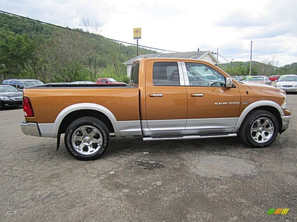 2012 Ram 1500 Laramie Quad Cab 4x4 - Tequila Sunrise Pearl / Dark Slate Gray photo #15