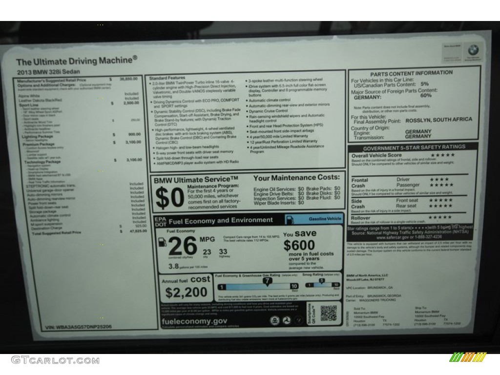 2013 3 Series 328i Sedan - Alpine White / Black photo #32