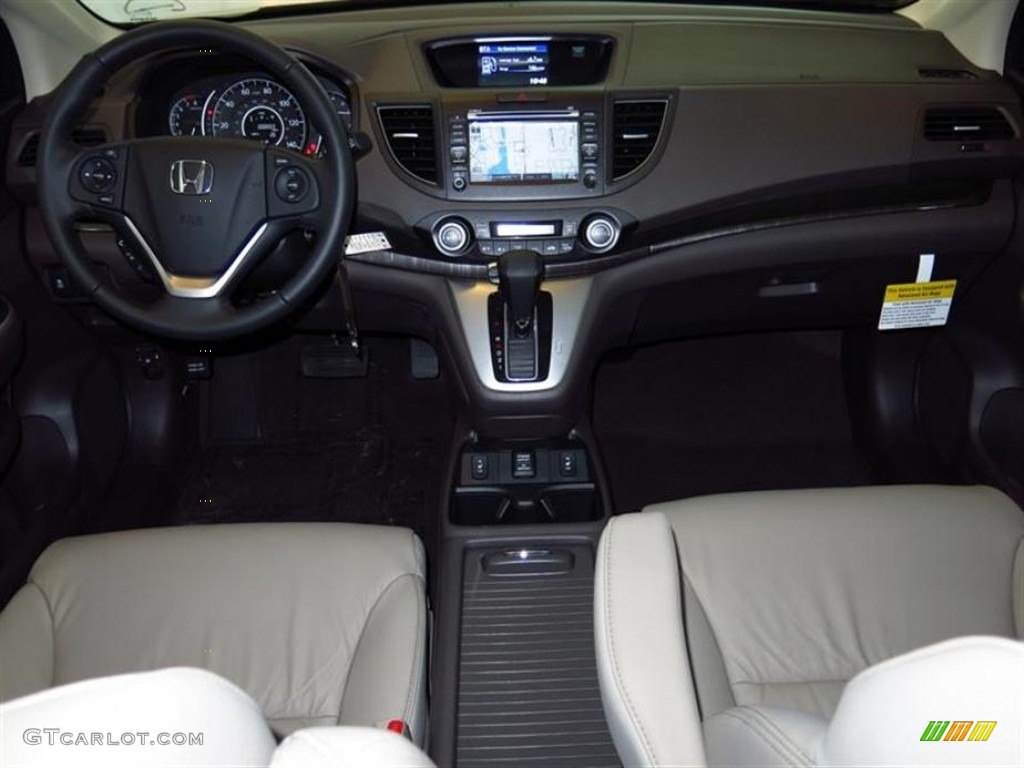 2013 CR-V EX-L - White Diamond Pearl / Beige photo #4