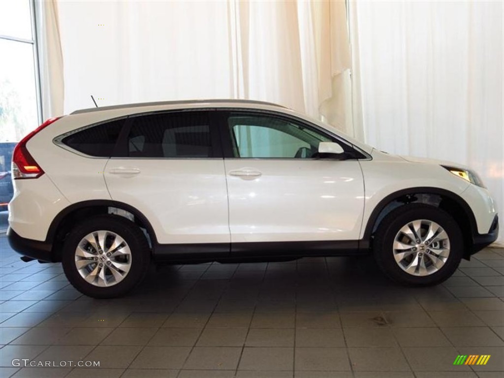 2013 CR-V EX-L - White Diamond Pearl / Beige photo #2