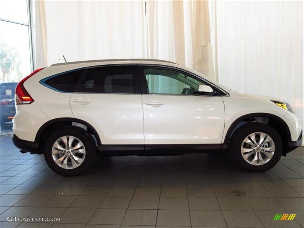 2013 CR-V EX-L - White Diamond Pearl / Beige photo #2