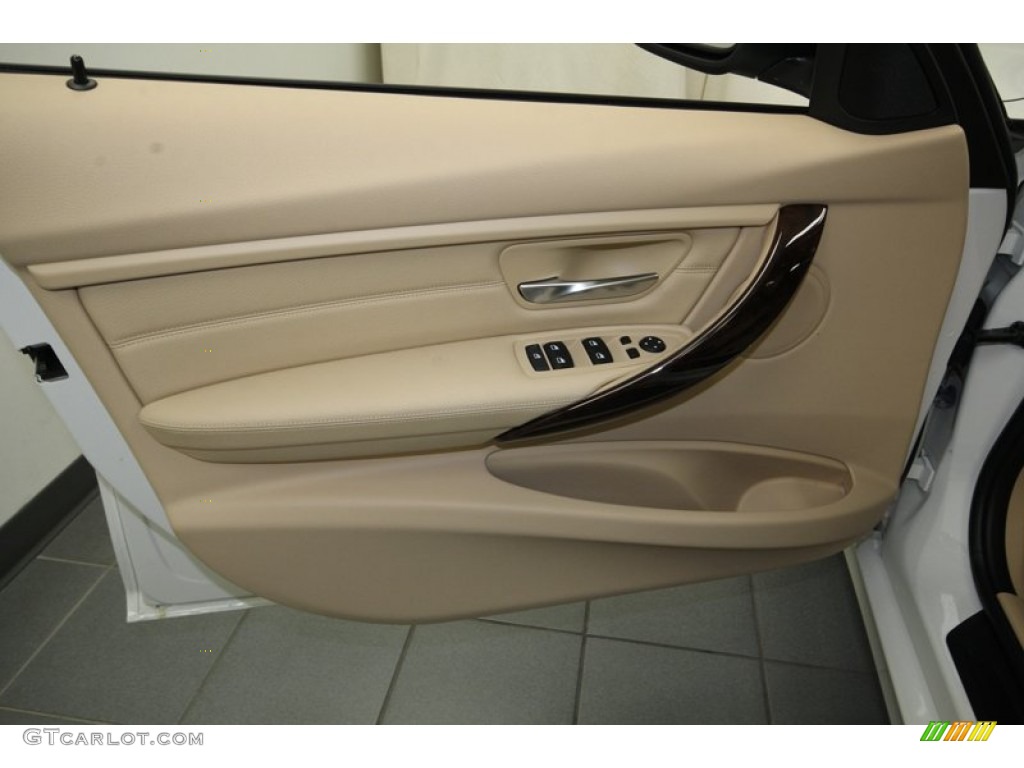 2013 BMW 3 Series 328i Sedan Venetian Beige Door Panel Photo #81085586