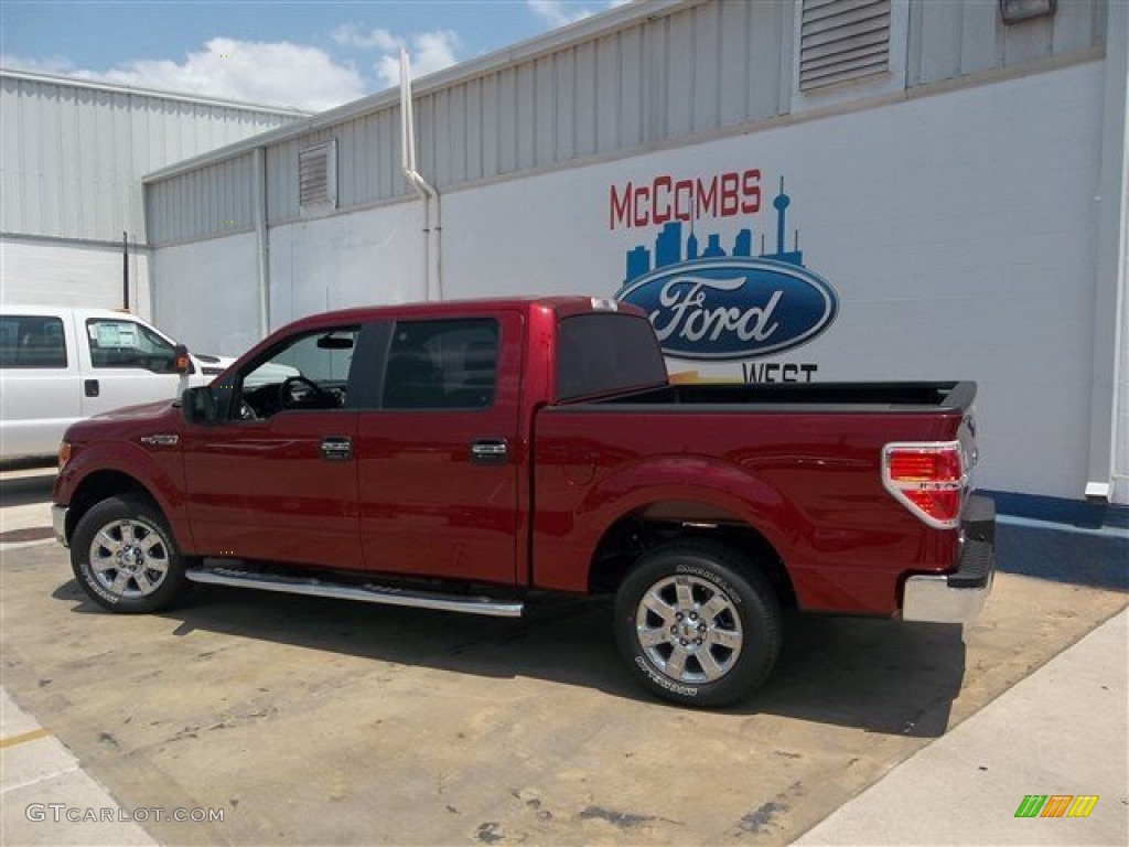 2013 F150 XLT SuperCrew - Ruby Red Metallic / Steel Gray photo #3