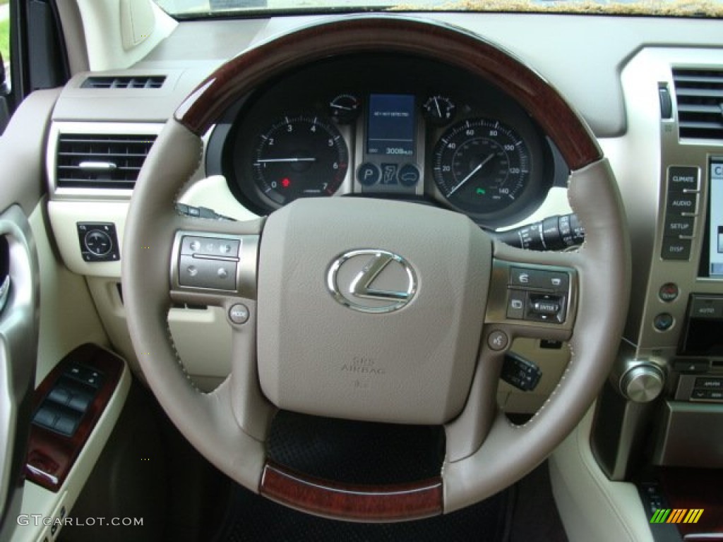 2013 Lexus GX 460 Ecru/Auburn Bubinga Steering Wheel Photo #81092522