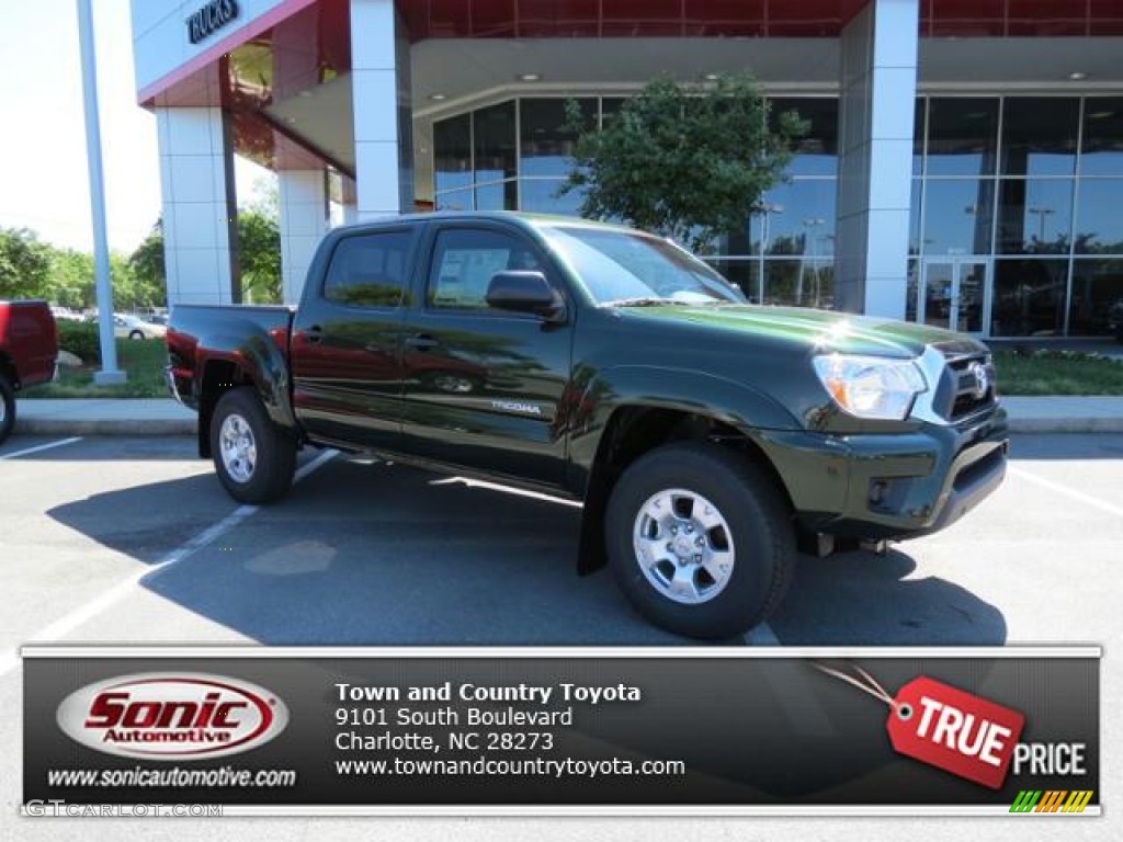 2013 Tacoma SR5 Prerunner Double Cab - Spruce Green Mica / Sand Beige photo #1